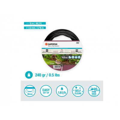 GARDENA DRUPPELBUIS 4.6MM 15M 1362-20
