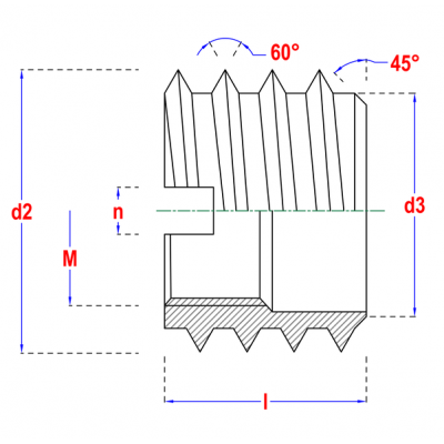 Ecrou à visser p.bois D.7965A M4x10 Zn