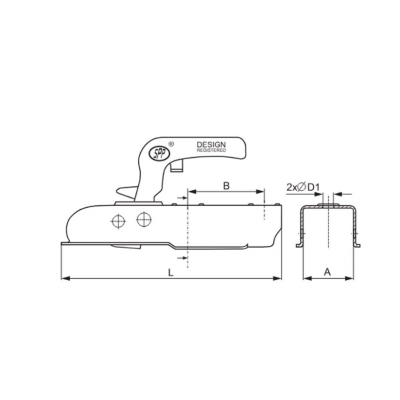 DISSELKOPPELING 60.5MM VIERKANT