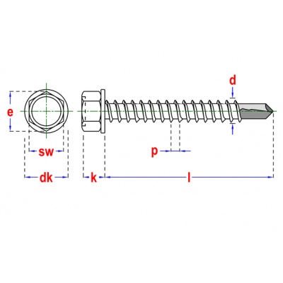 Vis autoforant D.7504K Ø4,8x25 Zn (8)