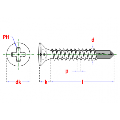 Vis autoforant TF DIN 7504O Ø4,20x32 Zn