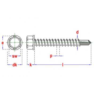 Vis autoforant D.7504K Ø4,8x22 Zn (8)