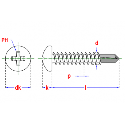 Vis autoforante DIN 7504M-H Ø4,20x13 Zn