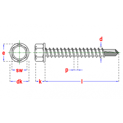 Vis autoforant D.7504K Ø4,8x16 Zn (8)