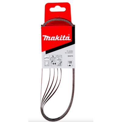 MAKITA BANDES ABRASIVES 9X533MM K100 5 pièces