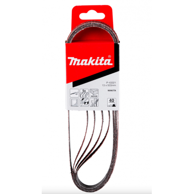 MAKITA BANDES ABRASIVES 13X533MM K40 5 pièces