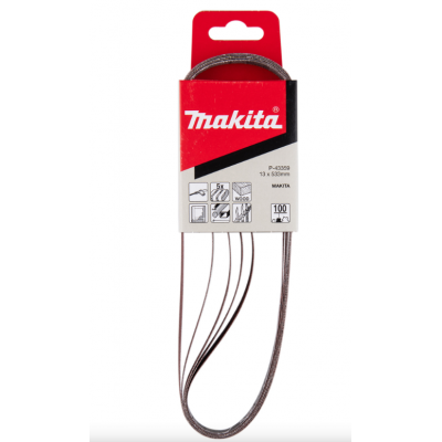 MAKITA BANDES ABRASIVES 13X533MM K100 5 pièces