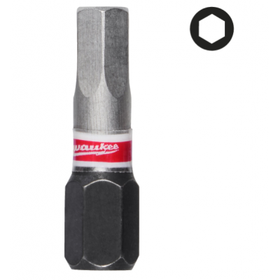 MILWAUKEE SHOCKWAVE BITS HEX5 25MM 3ST