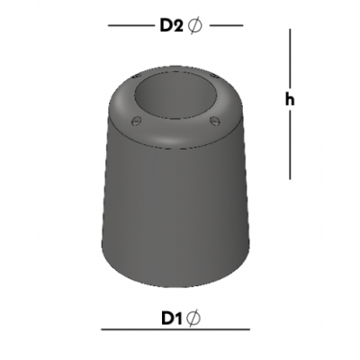 DEURSTOP RUBBER ZWART 38X50MM