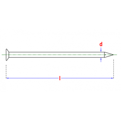 Clous en acier Pointe TFB ac.trempé 1,0kg Ø3,00x50