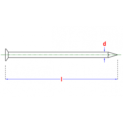 Pointe TFB ac.trempé 1,0kg Ø3,50x60