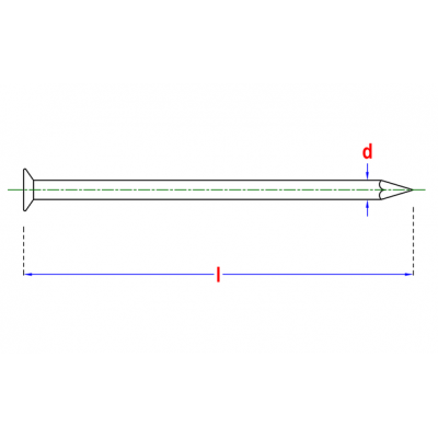 Pointe TFB ac.trempé 1,0kg Ø3,50x70