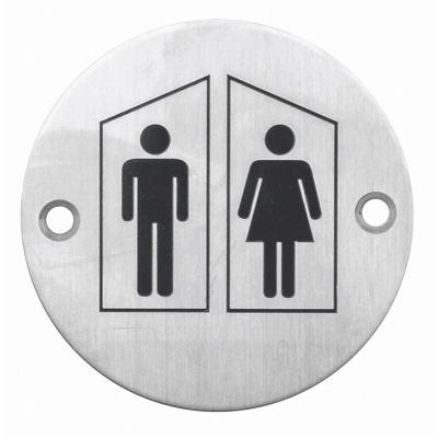 HDD PICTO ROND 75MM INOX - MAN+VROUW