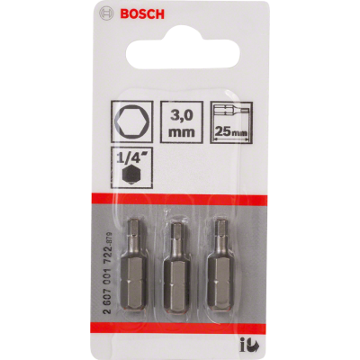 BOSCH BITS HEX 3 25MM 3ST.