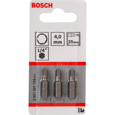 BOSCH BITS HEX 4 25MM 3ST.