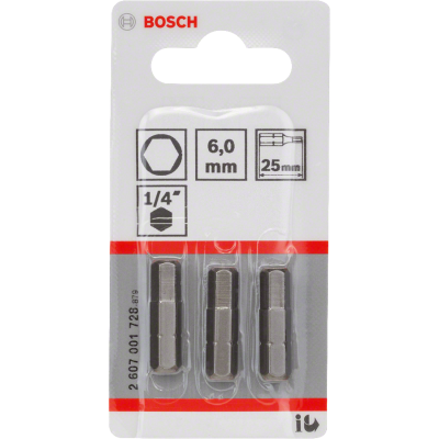 BOSCH BITS HEX 6 25MM 3ST.