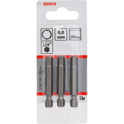 BOSCH BITS HEX 6 49MM 3ST.