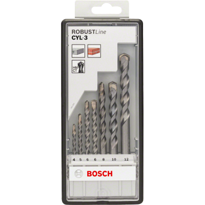 BOSCH Coffret de 7 forets à béton Robust Line CYL-3, 4 - 12 mm