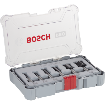 BOSCH Kit de fraises droites PRO, emmanchement 8 mm, 6 pièces