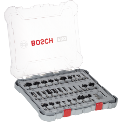 BOSCH Kit de fraises mixtes PRO, emmanchement 8 mm, 30 pièces