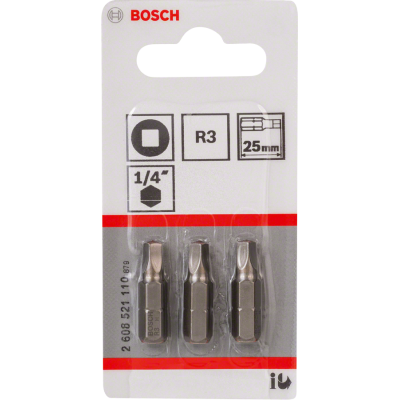 BOSCH BITS VIERKANT R3 25MM 3ST.