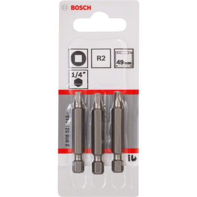 BOSCH BITS VIERKANT R2 49MM 3ST.