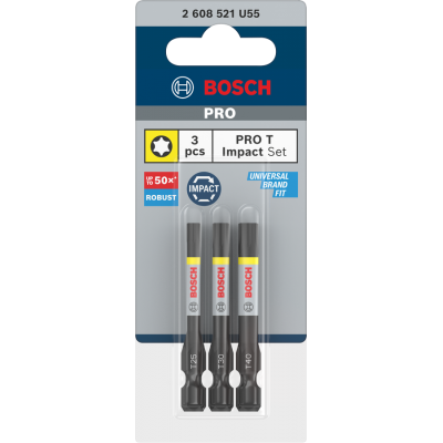 BOSCH BITS IMPACT T25+T30+T40 55MM