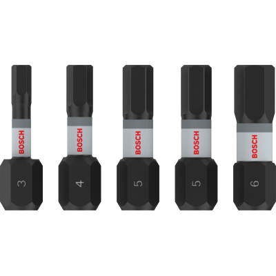 BOSCH BITS IMPACT H3+H4+H5(2X)+H6 25MM