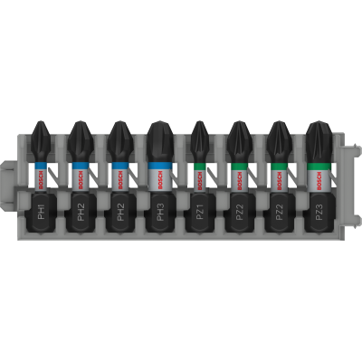BOSCH BITSSET IMPACT PH/PZ 25MM 8-DLG