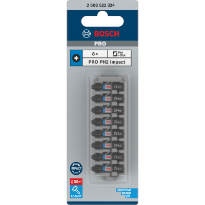 BOSCH BITS IMPACT PH2 25MM 8ST.