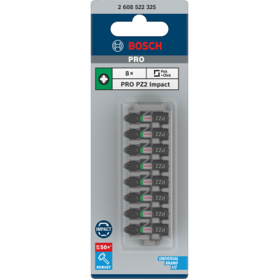 BOSCH BITS IMPACT PZ2 25MM 8ST.