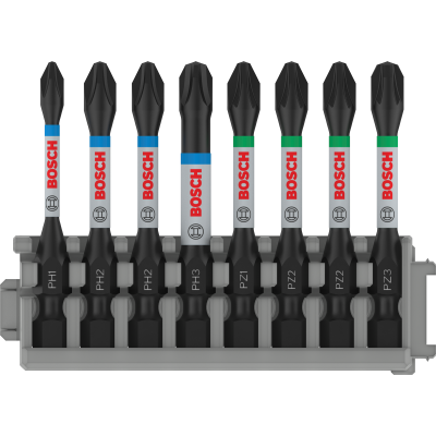 BOSCH BITSSET IMPACT PH/PZ 55MM 8-DLG