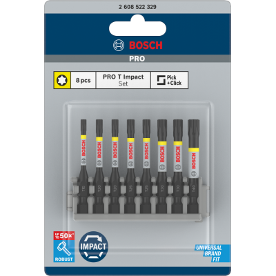 BOSCH BITSSET IMPACT TORX 55MM 8-DLG