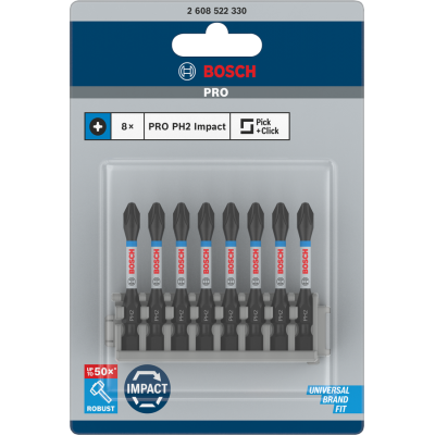 BOSCH BITS IMPACT PH2 55MM 8ST.