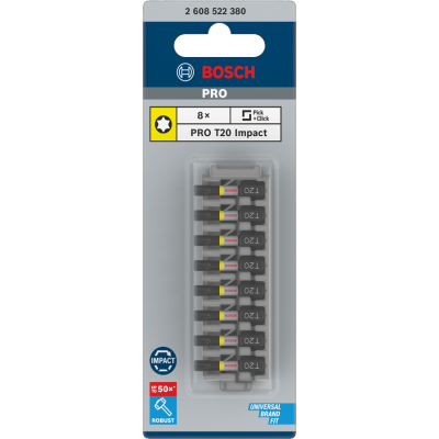 BOSCH BITS IMPACT T20 25MM 8ST.