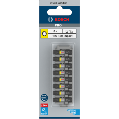 BOSCH BITS IMPACT T30 25MM 8ST.