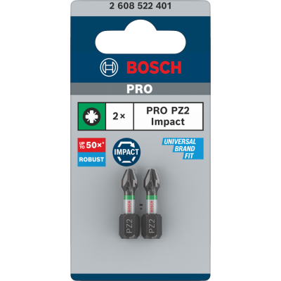 BOSCH BITS IMPACT PZ2 25MM 2ST.