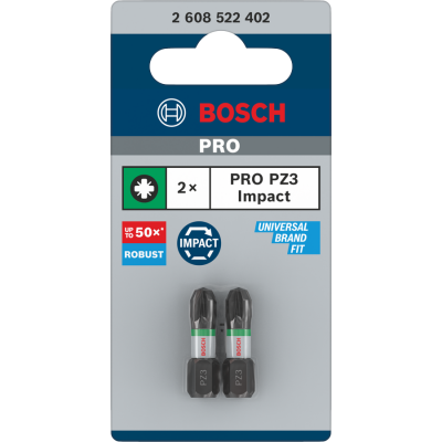 BOSCH BITS IMPACT PZ3 25MM 2ST.