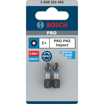 BOSCH BITS IMPACT PH2 25MM 2ST.