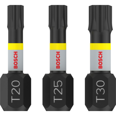 BOSCH BITS IMPACT T20+T25+T30 25MM