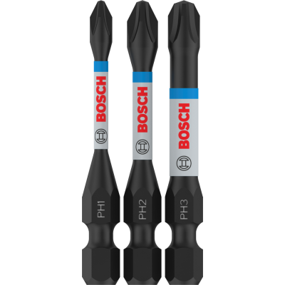 BOSCH BITS IMPACT PH1+PH2+PH3 55MM