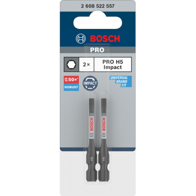 BOSCH BITS IMPACT HEX 5 55MM 2ST.