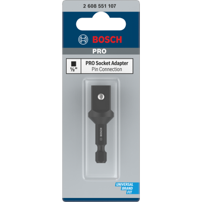 BOSCH PRO Socket Adapter avec connexion par goupille, 1/2", 50 mm