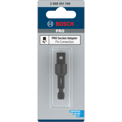 BOSCH PRO Socket Adapter avec connexion par goupille, 3/8", 50 mm