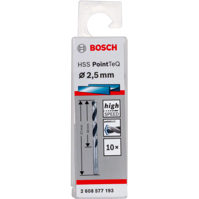 BOSCH Foret hélicoïdal HSS PointTeQ 2,5 mm 10 pièces