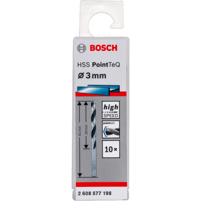 BOSCH Foret hélicoïdal HSS PointTeQ 3,0 mm 10 pièces