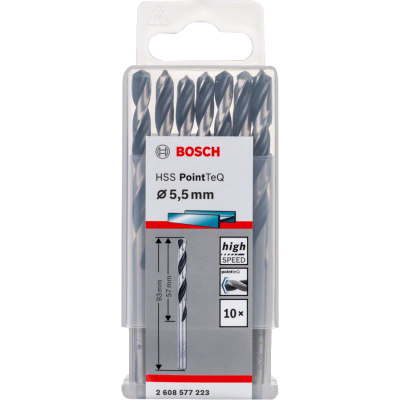 BOSCH Foret hélicoïdal HSS PointTeQ 5,5 mm 10 pièces