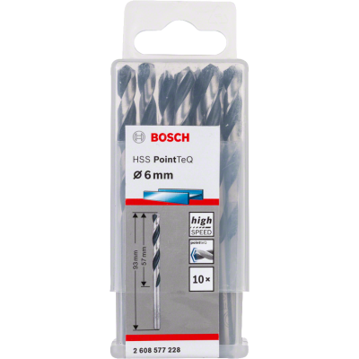 BOSCH Foret hélicoïdal HSS PointTeQ 6,0 mm 10 pièces