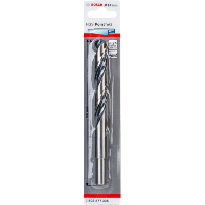 BOSCH Foret hélicoïdal HSS PointTeQ 14,0 mm (court à queue décolletée)