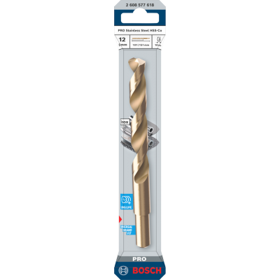 BOSCH Foret hélicoïdal PRO Stainless Steel HSS-Co, 12 x 101 x 151 mm